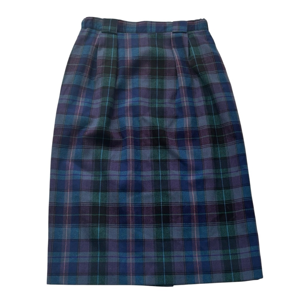 Vintage Orvis wool blend plaid pencil skirt sz 10 midi academia career office